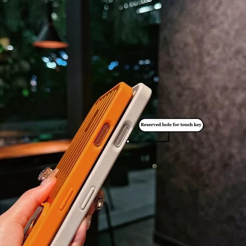 Premium Luxury Ice Feel Alloy 3D Corrugated Stripe Luggage Phone Case for Iphone 17 Pro Max 16 15 14 Anti-Drop Bumper Hard Cover