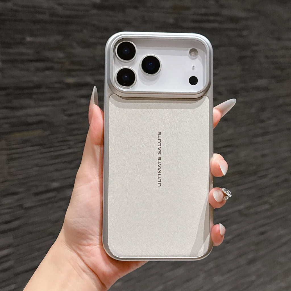 High End Business Leather Magnetic Sle Phone Case for  17 Pro Max 17 Air Plating Frame Shockproof Protection Cover MB